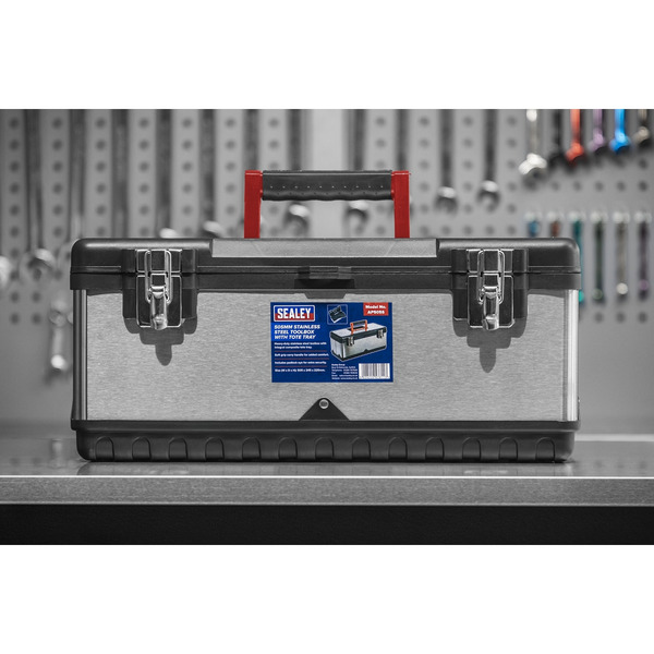 Sealey AP505S Stainless Steel Toolbox with Tote Tray 505mm