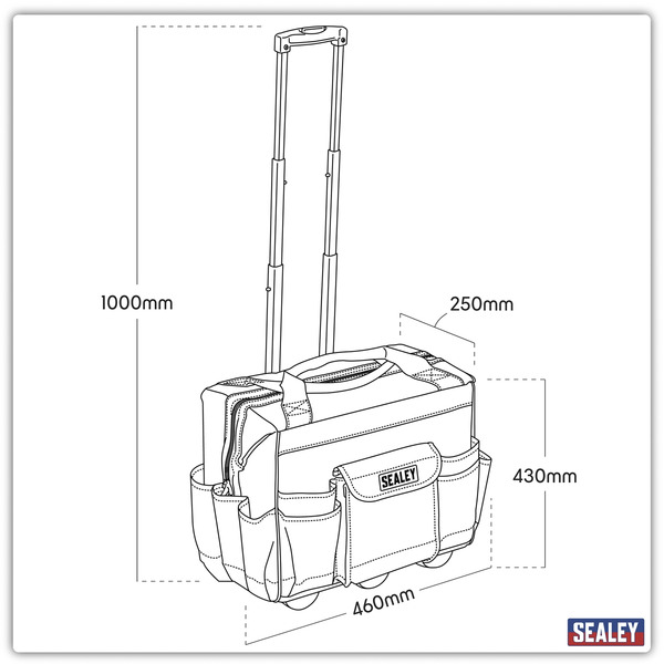 Sealey AP512 Heavy-Duty Tool Storage Bag on Wheels 450mm