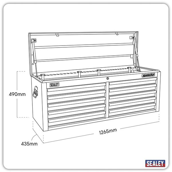 Sealey AP5210TB Superline PRO® Topchest 10 Drawer - Black