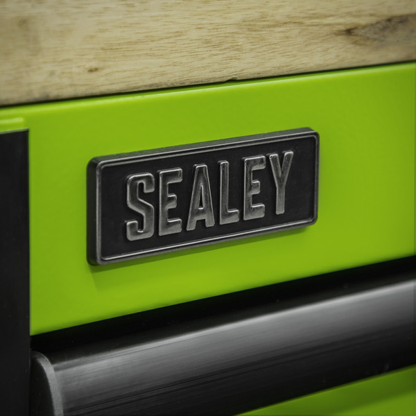 Sealey Superline PRO® Black Edition Mobile Trolley with Wooden Worktop 15 Drawer 1549mm