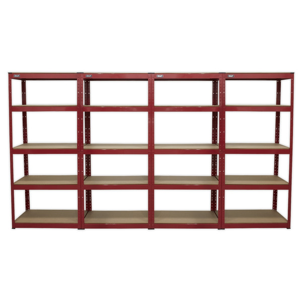 Sealey Racking Unit with 5 Shelves 150kg Capacity Per Level - Set of 4