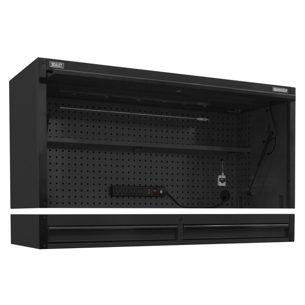 Sealey Superline PRO® Black Edition Top Hutch & 2 Drawer Riser 1549mm