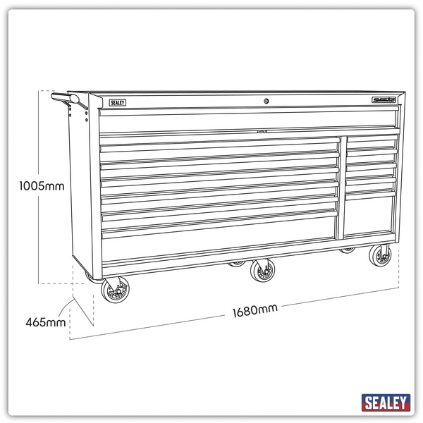 Sealey AP6612 Superline PRO® Rollcab 12 Drawer - Red
