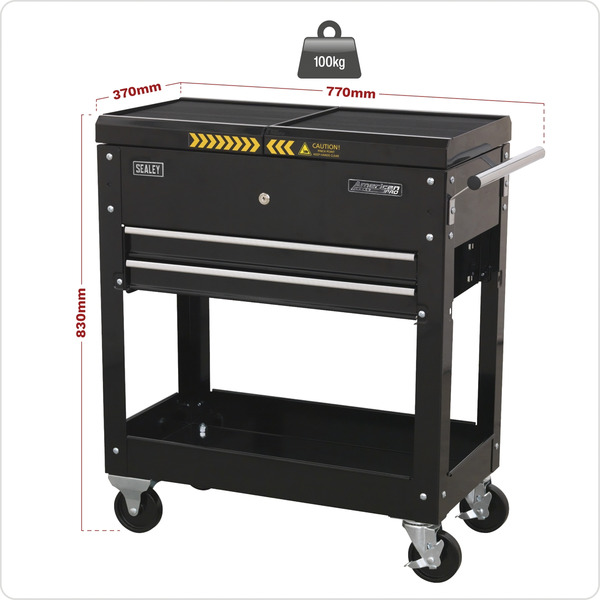 Sealey American PRO® Mobile Tool & Parts Trolley - Black