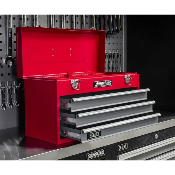 Sealey AP9243BB American PRO&reg; Tool Chest 3 Drawer - Red/Grey