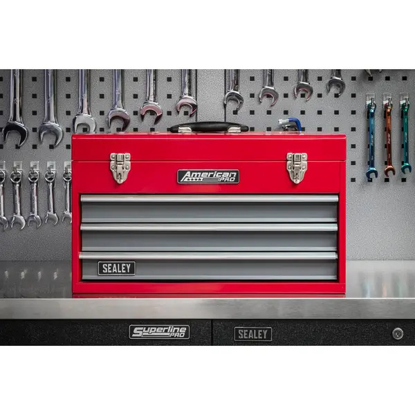 Sealey AP9243BB American PRO&reg; Tool Chest 3 Drawer - Red/Grey