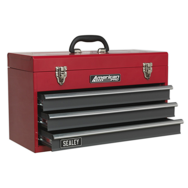 Sealey AP9243BB American PRO&reg; Tool Chest 3 Drawer - Red/Grey