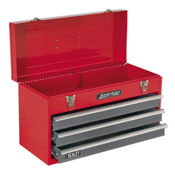 Sealey AP9243BB American PRO&reg; Tool Chest 3 Drawer - Red/Grey