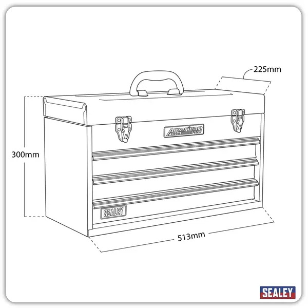 Sealey AP9243BBHV American PRO® Tool Chest 3 Drawer - Green/Grey