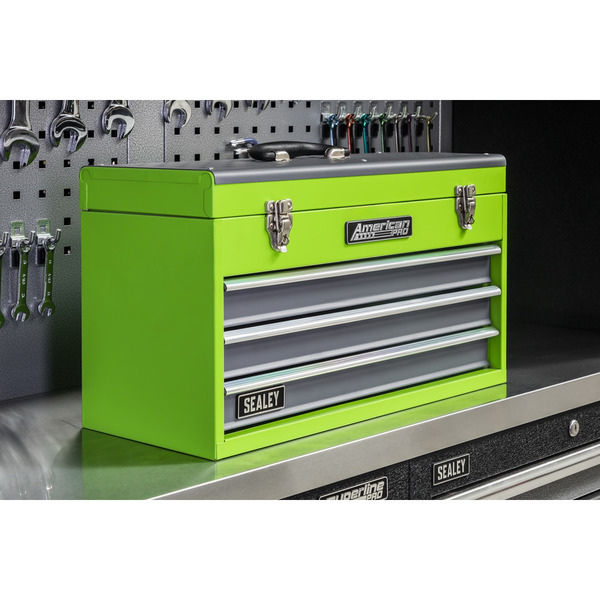 Sealey AP9243BBHV American PRO&reg; Tool Chest 3 Drawer - Green/Grey