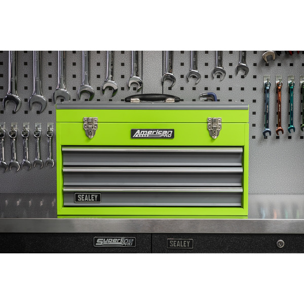Sealey AP9243BBHV American PRO&reg; Tool Chest 3 Drawer - Green/Grey