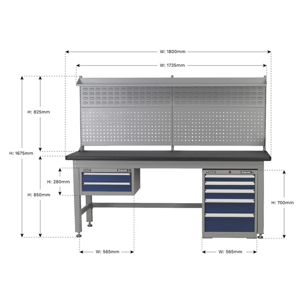 Sealey Premier Industrial™ Complete Workstation & Cabinet Combo 1.8m