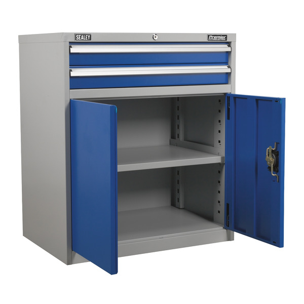 Sealey Premier Industrial™ Industrial Cabinet with 2 Drawers & 1 Shelf