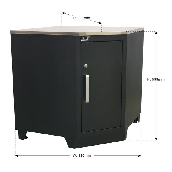 Sealey Premier™ Heavy-Duty Modular Corner Floor Cabinet 930mm