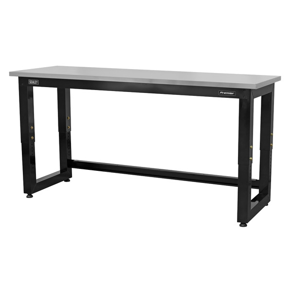 Sealey Premier™ Heavy-Duty Steel Adjustable Workbench with Stainless Steel Worktop 1830mm