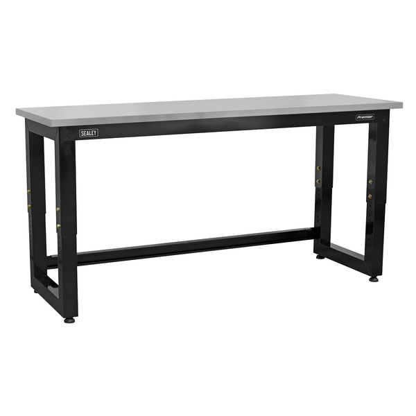 Sealey Premier™ Heavy-Duty Steel Adjustable Workbench with Stainless Steel Worktop 1830mm