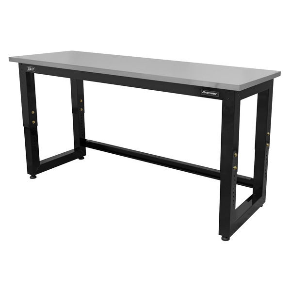 Sealey Premier™ Heavy-Duty Steel Adjustable Workbench with Stainless Steel Worktop 1830mm