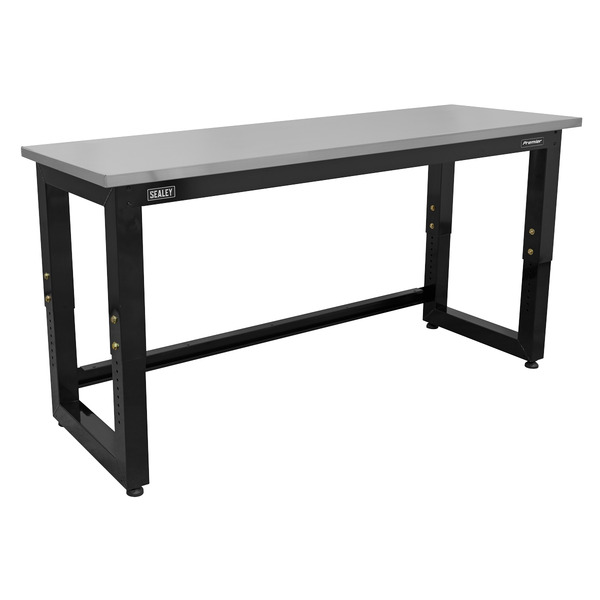 Sealey Premier™ Heavy-Duty Steel Adjustable Workbench with Stainless Steel Worktop 1830mm