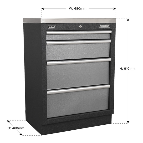 Sealey Superline PRO® Modular Cabinet 4 Drawer 680mm