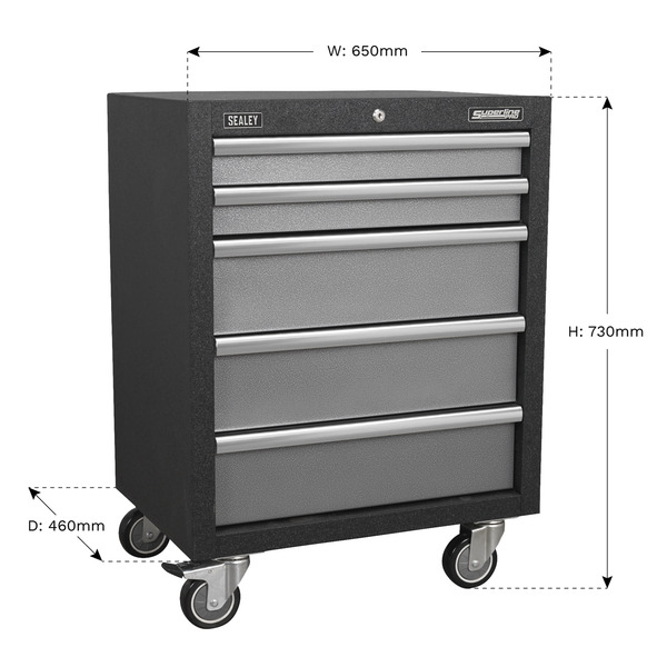 Sealey Superline PRO® Modular Mobile Cabinet 5 Drawer 650mm