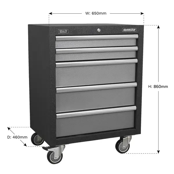 Sealey APMS58 Superline PRO® Modular Mobile Cabinet 5 Drawer 650mm