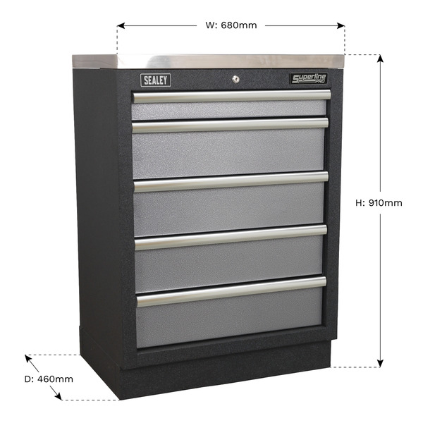 Superline PRO® Modular Cabinet 5 Drawer 680mm