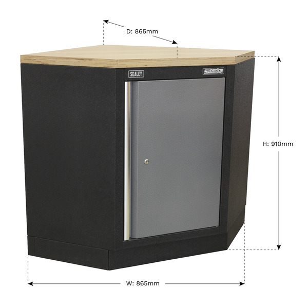 Sealey Superline PRO® Modular Corner Floor Cabinet 865mm