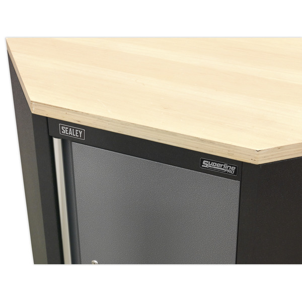 Sealey APMS60PW Superline PRO&reg; Pressed Wood Worktop for Modular Corner Cabinet 865mm