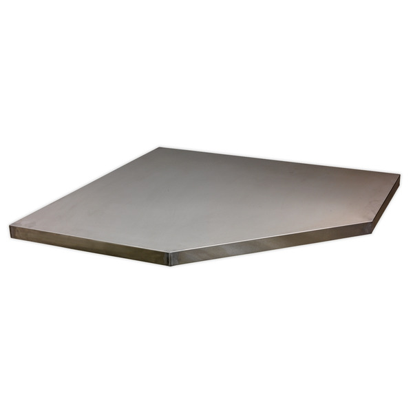Sealey APMS60SS Superline PRO&reg; Stainless Steel Worktop for Modular Corner Cabinet 865mm