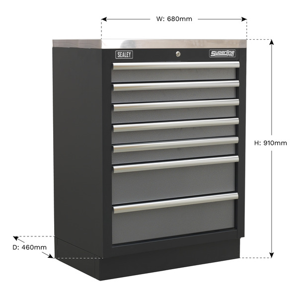 Sealey Superline PRO® Modular Cabinet 7 Drawer 680mm