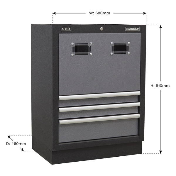 Sealey Superline PRO® Modular Reel Cabinet 3 Drawer 680mm
