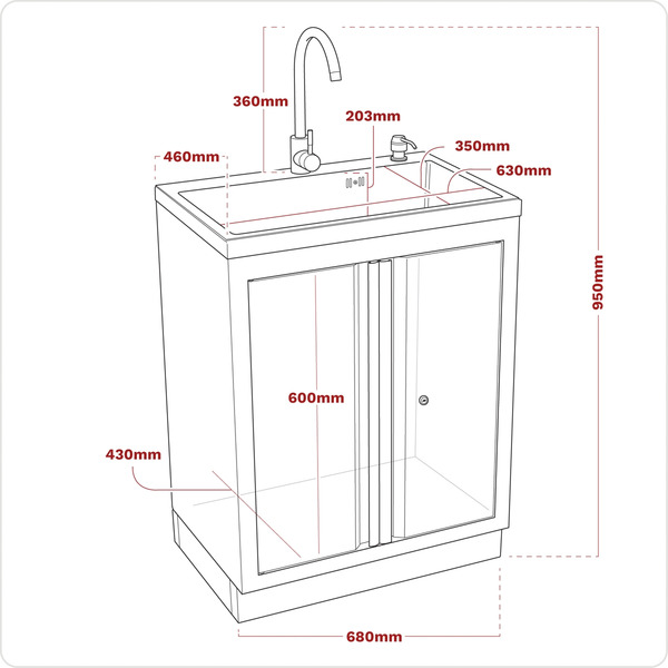 Sealey Superline PRO® Modular Sink Unit 680mm