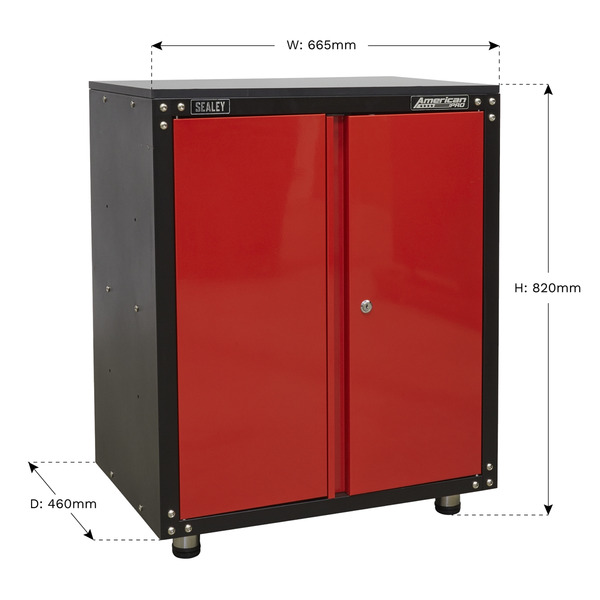 Sealey American PRO® Modular Cabinet with Worktop 2 Door 665mm