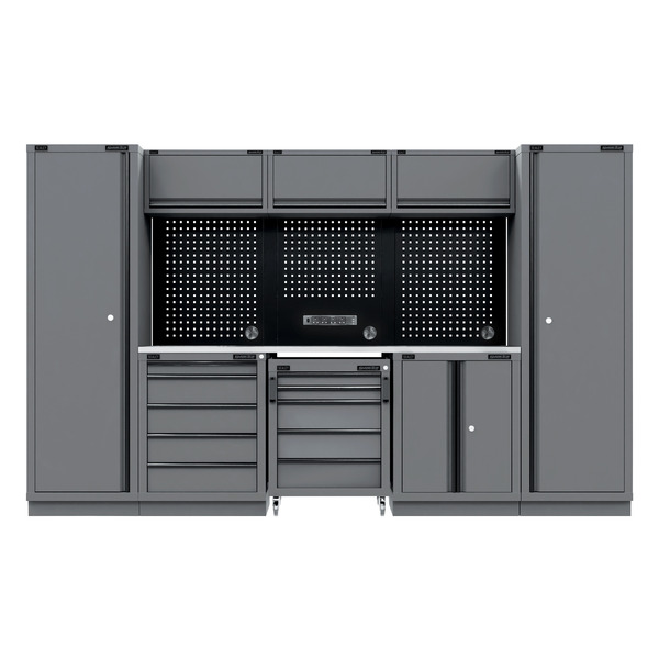 Sealey APMSBESTACK01SS Superline PRO® Black Edition Storage System with Stainless Worktop 3.24m
