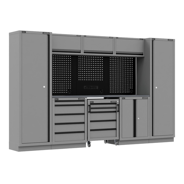 Sealey APMSBESTACK01SS Superline PRO® Black Edition Storage System with Stainless Worktop 3.24m