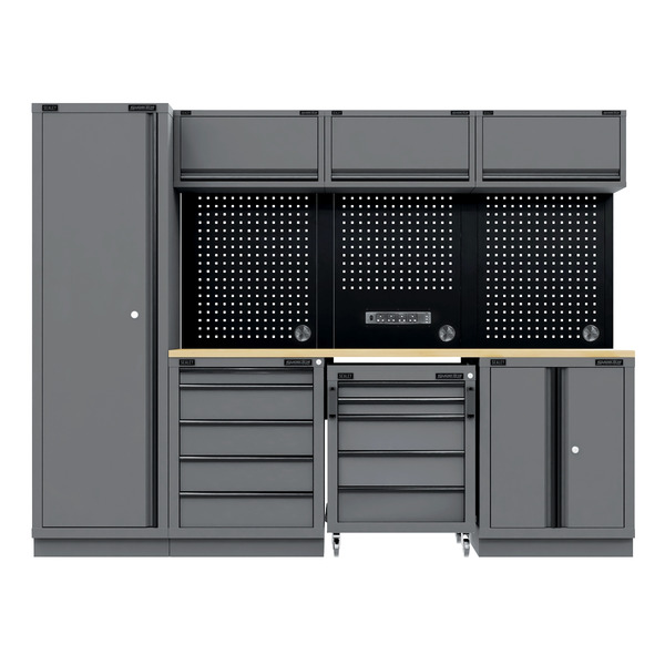 Sealey APMSBESTACK02W Superline PRO® Black Edition Storage System with Rubber Wood Worktop 2.64m