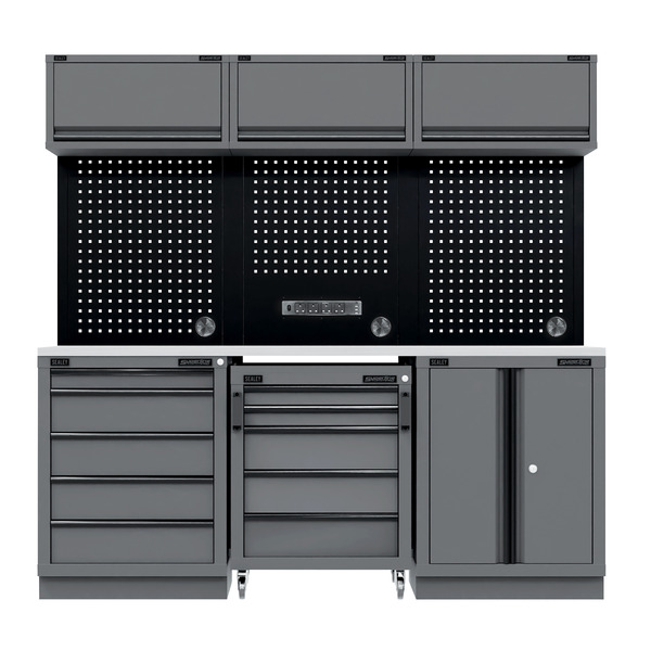 Sealey APMSBESTACK03SS Superline PRO® Black Edition Storage System with Stainless Worktop 2.04m