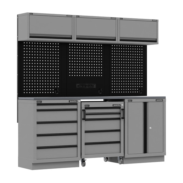 Sealey APMSBESTACK03SS Superline PRO® Black Edition Storage System with Stainless Worktop 2.04m