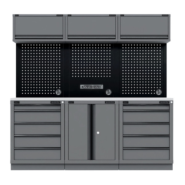 Sealey APMSBESTACK04SS Superline PRO® Black Edition Storage System with Stainless Worktop 2.04m