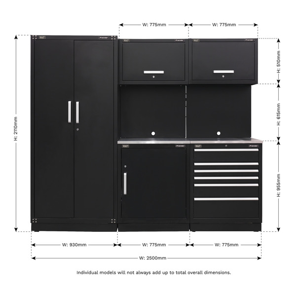 Sealey Premier™ Storage System with Stainless Worktop 2.48m