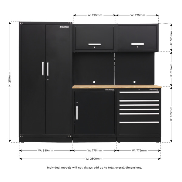 Premier™ Storage System with Hardwood Worktop 2.48m