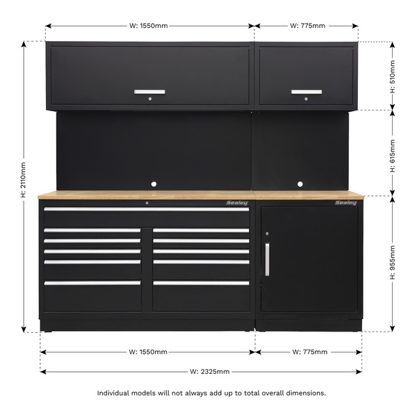 Sealey Premier™ Storage System with Hardwood Worktop 2.33m