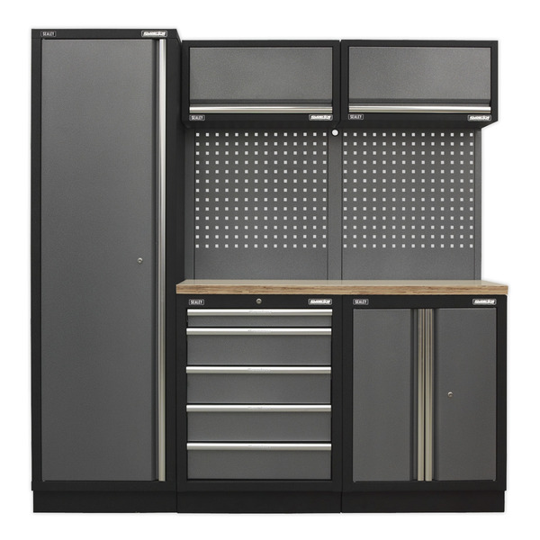 Sealey Superline PRO® Storage System with Wood Worktop 1.96m