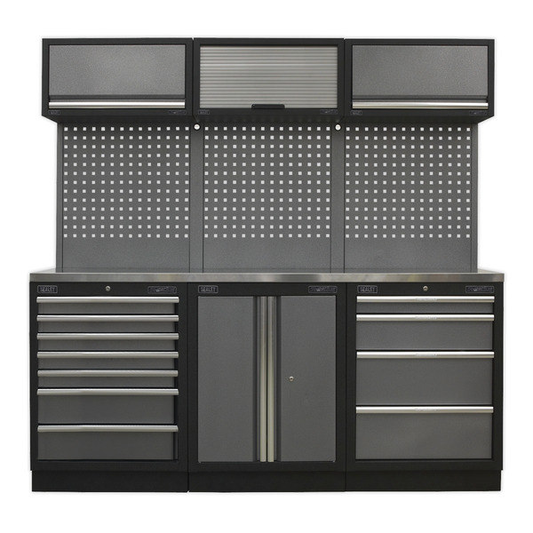 Sealey Superline PRO® Storage System with Stainless Worktop 2.04m