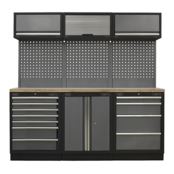 Sealey Superline PRO® Storage System with Wood Worktop 2.04m