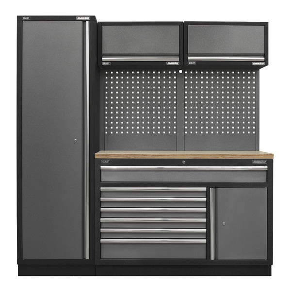 Sealey APMSSTACK09W Superline PRO® Storage System with Pressed Wood Worktop 1.96m