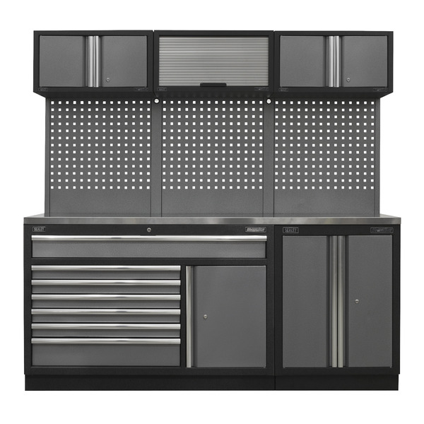 Sealey Superline PRO® Storage System with Stainless Steel Worktop 2.04m