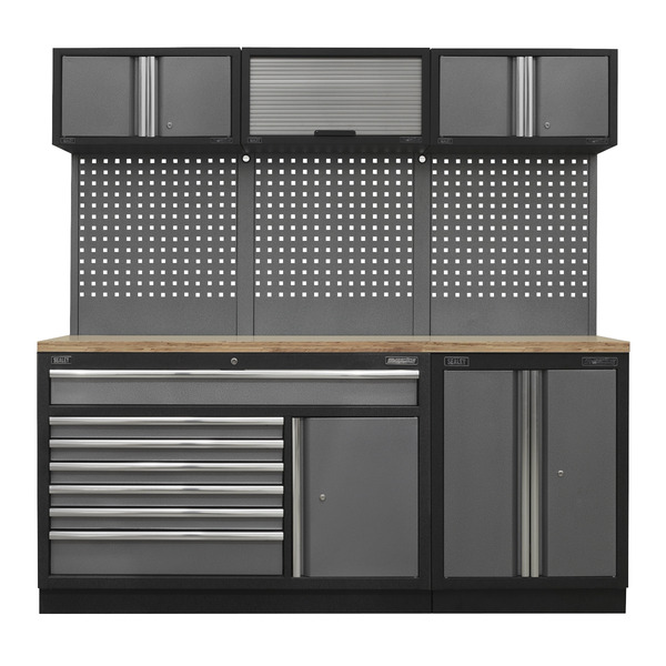 Superline PRO® Storage System with Pressed Wood Worktop 2.04m