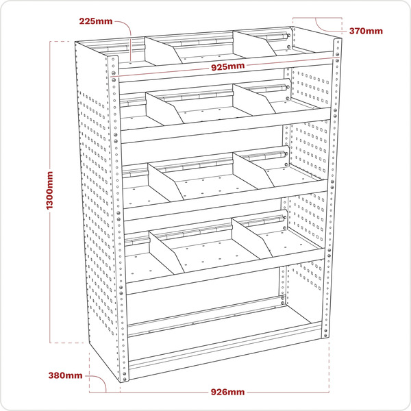 Sealey Superline PRO® Modular Flat Shelf Van Storage Unit 925mm