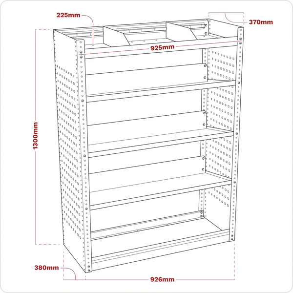 Sealey Superline PRO® Modular Slanted Shelf Van Storage Unit 925mm